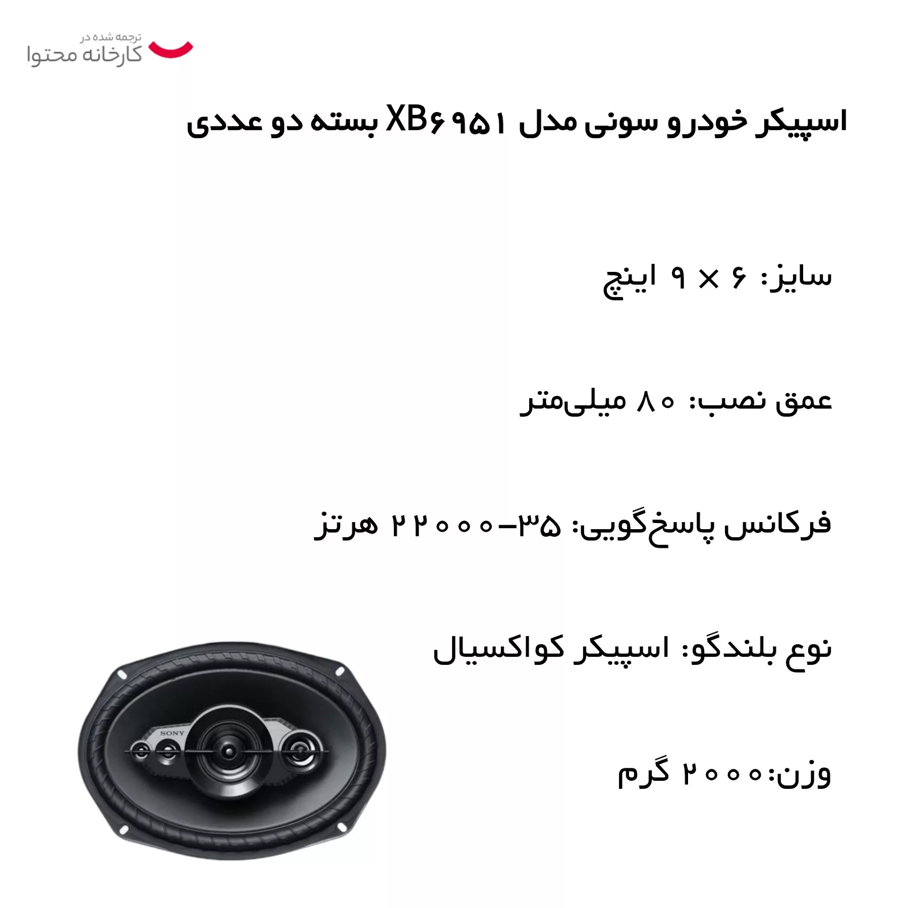 اسپیکر خودرو سونی مدل XB6951 بسته دو عددی