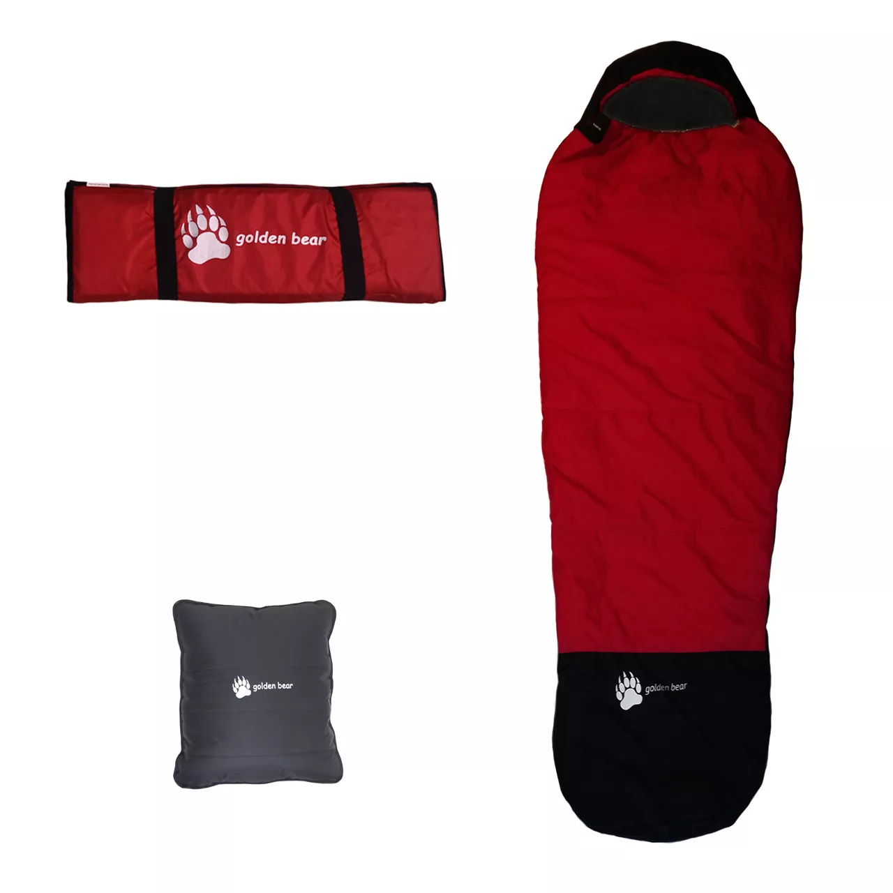 کیسه خواب گلدن بیر مدل RED3 به همراه زیرانداز و بالش سفری