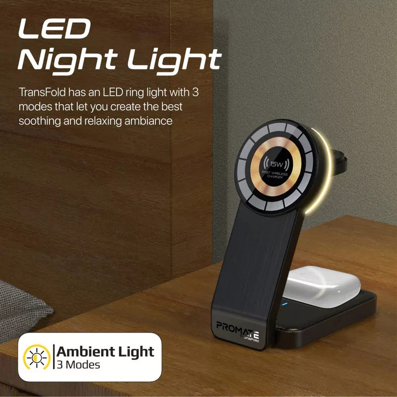 شارژر بی سیم پرومیت مدل TRANSFOLD.BLK