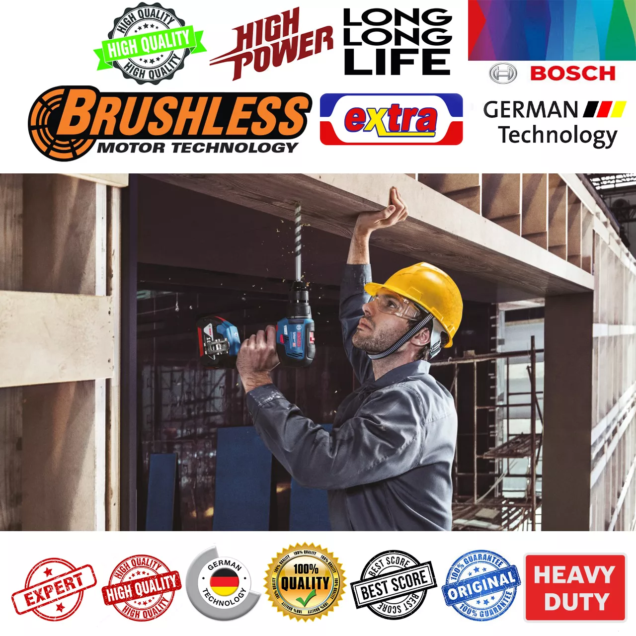 پیچ گوشتی شارژی چکشی بوش مدل GSB 18 V 50Extra brushless