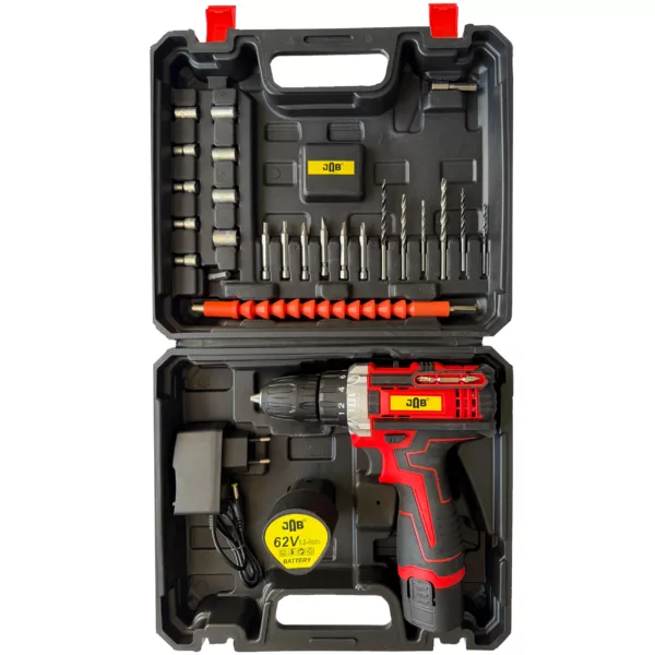 دریل پیچ گوشتی شارژی جاب مدل JB-4090 RD مجموعه 40 عددی