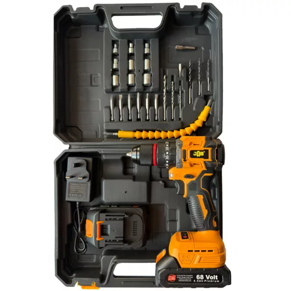 دریل پیچ گوشتی شارژی جاب مدل JB-6805 مجموعه 35 عددی