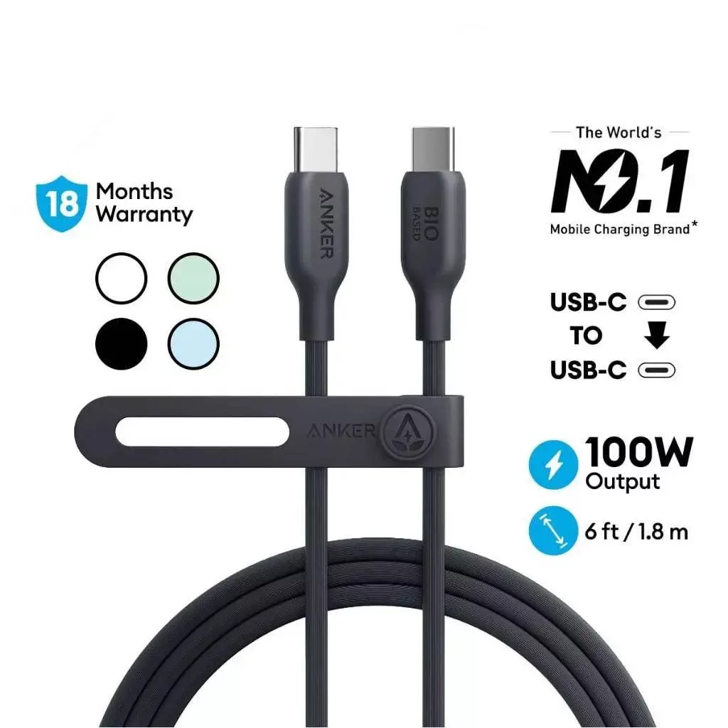 کابل USB-C انکر مدل 544/Bio-Based A80F1 طول 0.9 متر