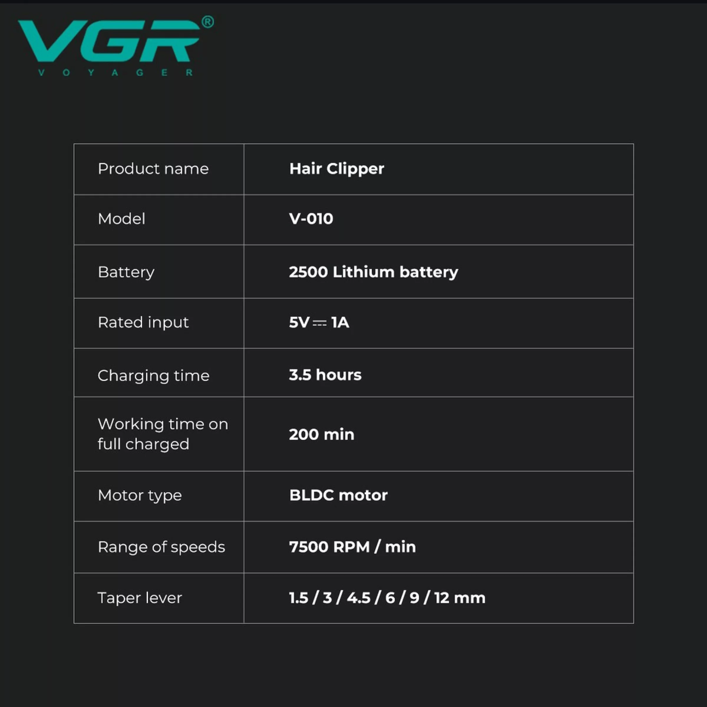 ماشین اصلاح موی سر و صورت وی جی ار مدل v-010