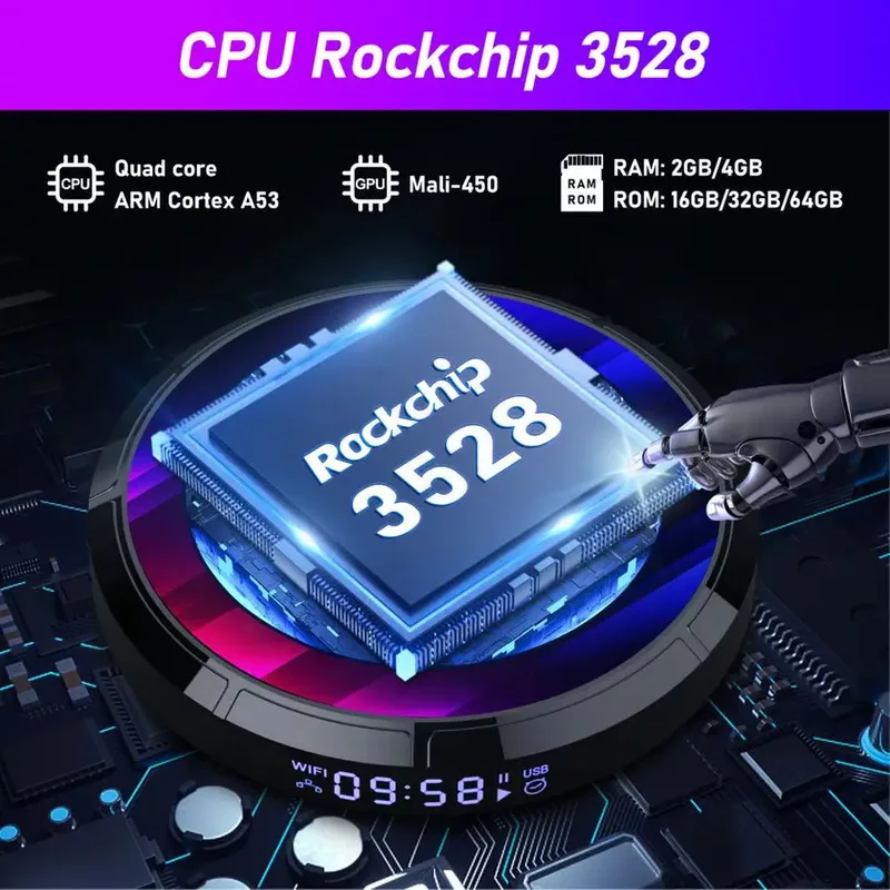 اندروید باکس اچ96 مدل Max RK3528 4K 2/16G