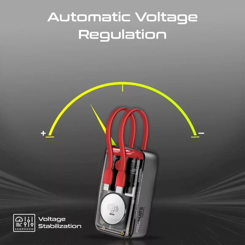 پاوربانک پرومیت مدل MAVRIX ظرفیت 10000 میلی‌آمپرساعت