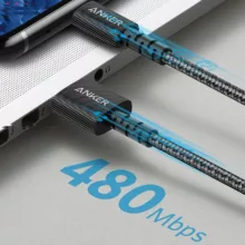 کابل تبدیل USB به USB-C انکر مدل A8023 Powerline Select Plus طول 1.8 متر
