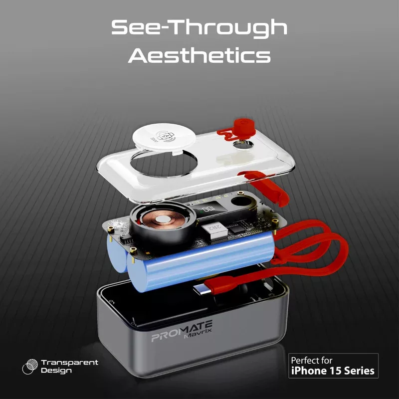 پاوربانک پرومیت مدل MAVRIX ظرفیت 10000 میلی‌آمپرساعت