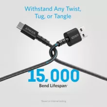 کابل تبدیل USB به USB-C انکر مدل Powerline Select Plus طول 0.9 متر
