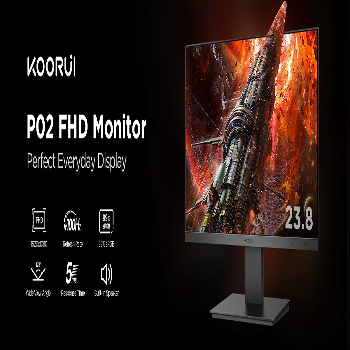 مانیتور کووری مدل 24P02 سایز 23.8 اینچ