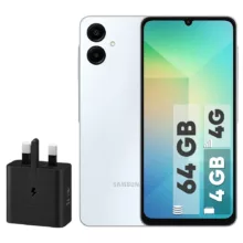 گوشی موبایل سامسونگ مدل Galaxy A06 دو سیم کارت ظرفیت 64 گیگابایت و رم 4 گیگابایت – به همراه شارژر 25 وات سامسونگ