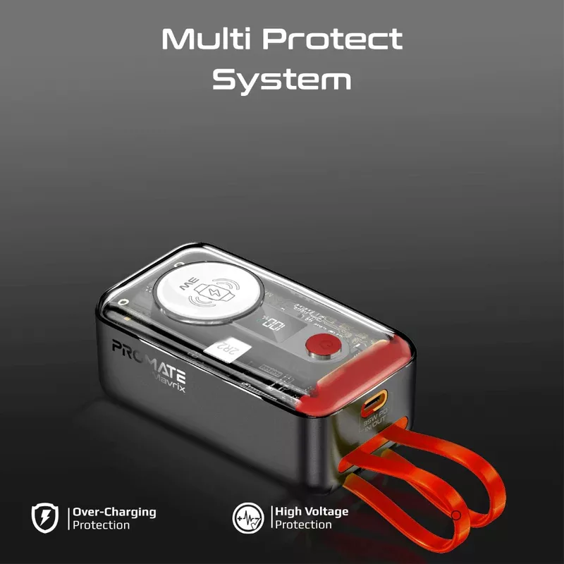 پاوربانک پرومیت مدل MAVRIX ظرفیت 10000 میلی‌آمپرساعت