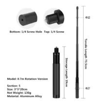 مونوپاد دوربین مدل 0.7m Rotation Version مناسب برای دوربین ورزشی اینستا 360