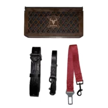 بند و قلاده و بند خودرو سگ کد 01 مجموعه 3 عددی