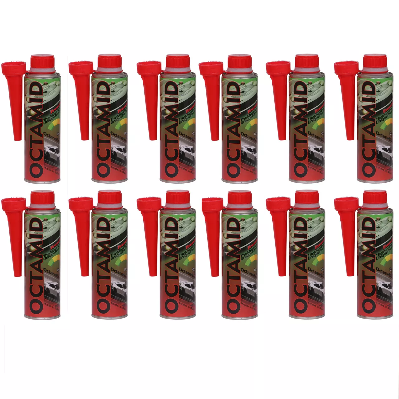 مکمل سوخت سوپراکتان بوستر و تمیز کننده انژکتور اکتامید مدل پریمیوم حجم 300 میلی لیتر بسته 12 عددی