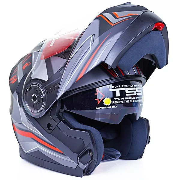 کلاه کاسکت ردلاین مدل فک متحرک عینکدار کد RE-935