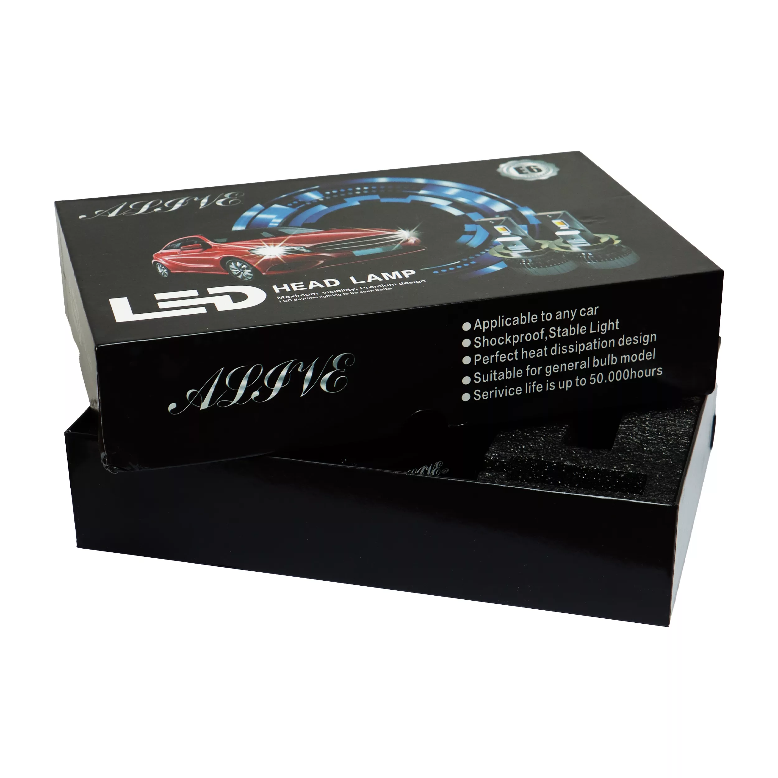 هدلایت خودرو الایو مدل E6 پایه H1 بسته دو عددی