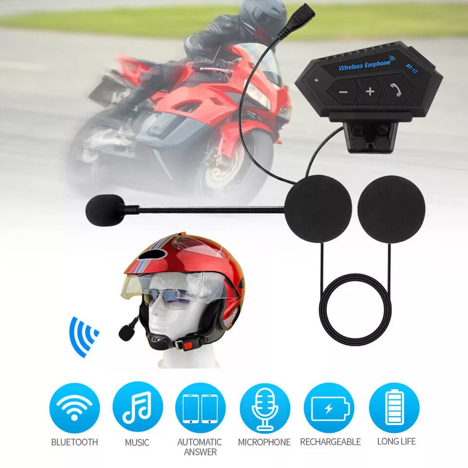 هدست بلوتوثی کلاه کاسکت مدل BT-12