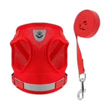 ست قلاده کتفی و بند قلاده سگ و گربه مدل DoubleClip1 کد M