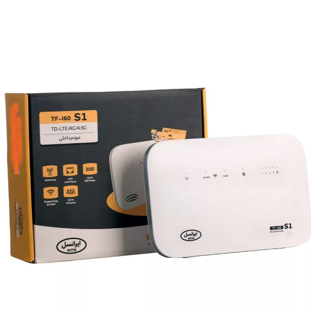 مودم 4G/TD-LTE ایرانسل مدل TF-i60 S1 به همراه سیمکارت و 500 گیگابایت اینترنت شش ماهه