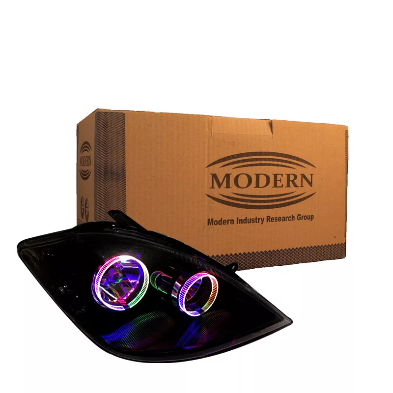 چراغ جلو خودرو گروه پژوهش صنعت مدرن مدل 3D-Ring-B فولکالر مناسب برای تیبا بسته دو عددی