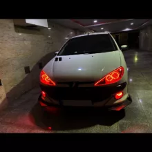 چراغ جلو خودرو گروه پژوهش صنعت مدرن مدل 3D-Angry-R مناسب برای پژو 206 بسته دو عددی