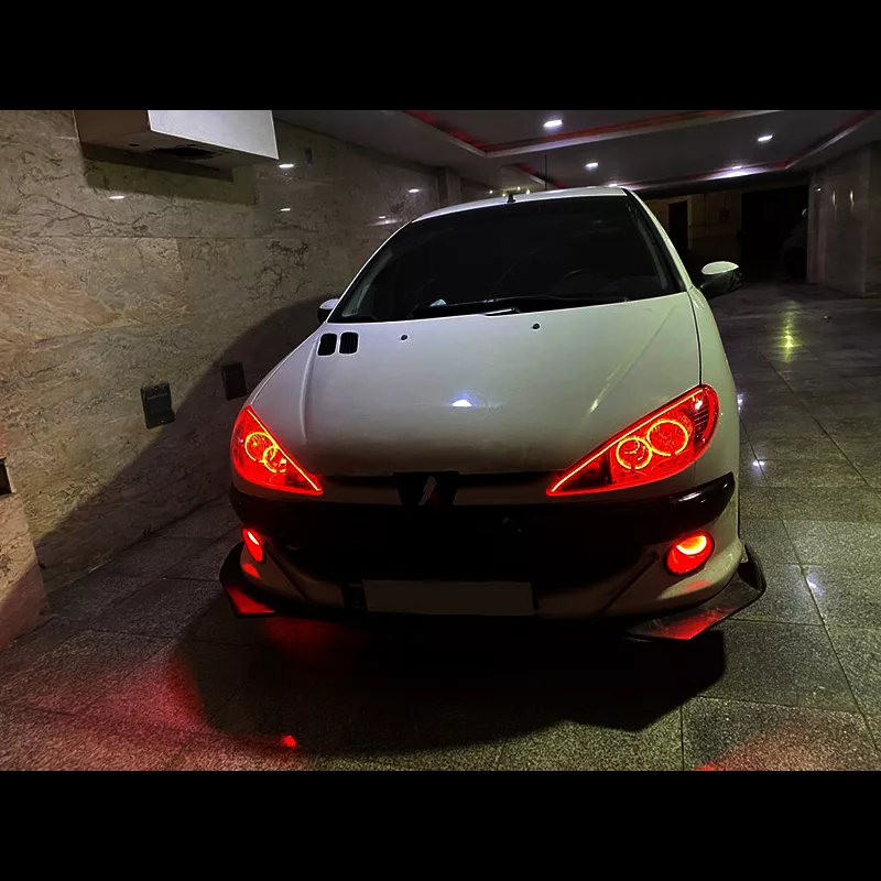 چراغ جلو خودرو گروه پژوهش صنعت مدرن مدل 3D-Angry-R مناسب برای پژو 206 بسته دو عددی