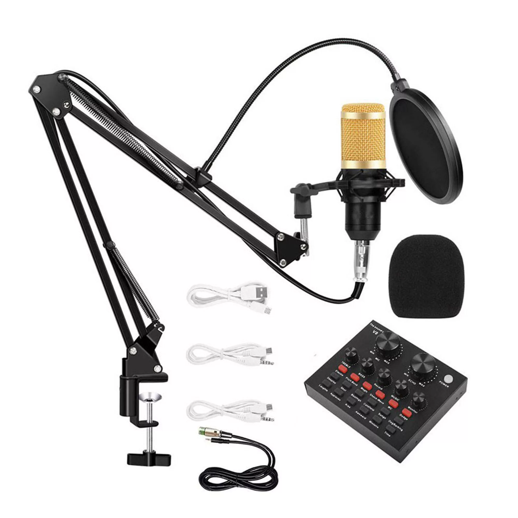 میکروفون استودیویی مدل BM800 به همراه کارت صدا V8