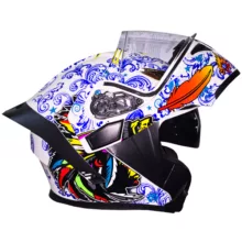 کلاه کاسکت کایک مدل فک متحرک عینکدار کد WHITE_NATIVE_AMERICAN