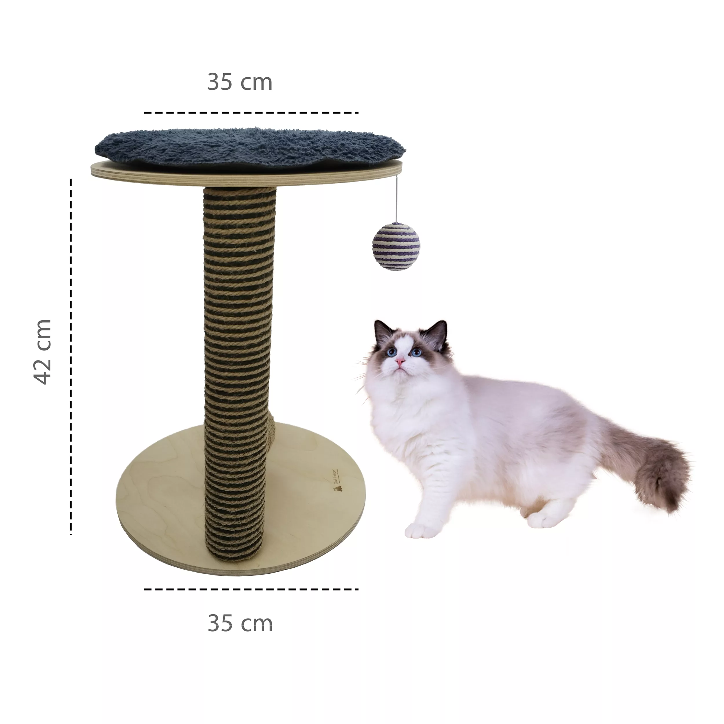 اسکرچر گربه تیمبر اوول مدل Cat scratcher tree - single level tower