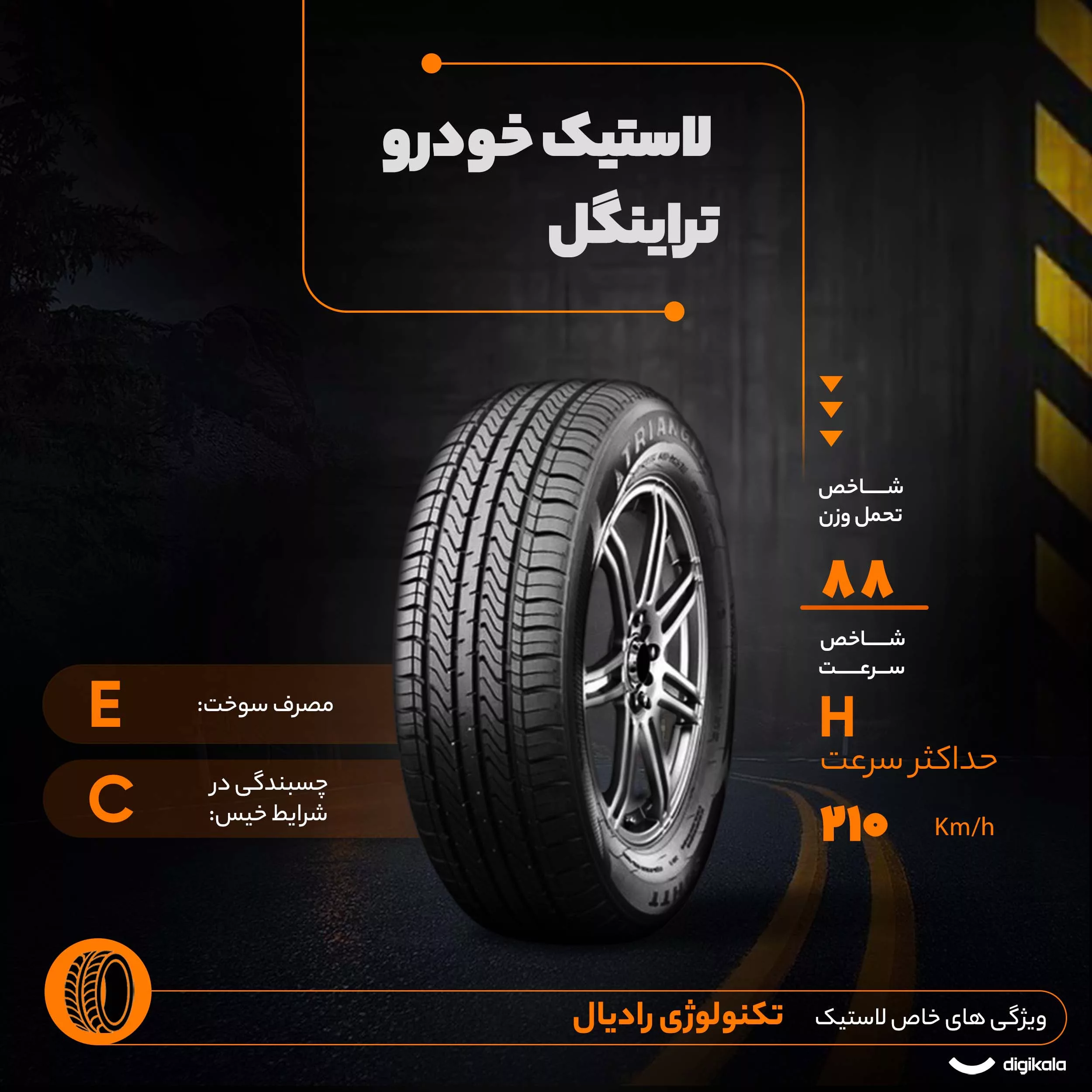 لاستیک خودرو تراینگل مدل TR978 سایز 14 / 60 / 205 میلیمتر تولید سال 2020 - 2 حلقه