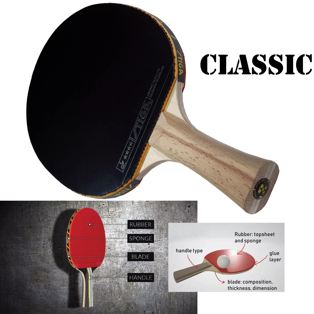 راکت پینگ پنگ استیگا کد V.M 4 مجموعه دو عددی