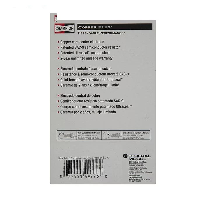 شمع خودرو چمپیون پایه کوتاه مدل کوپر پلاس بسته 4 عددی