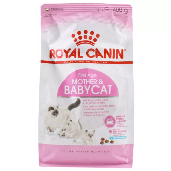 غذای خشک گربه رویال کنین مدل First Age Mother Baby Cat وزن 400 گرم
