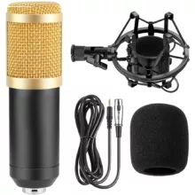 میکروفون استودیویی مدل legendary vocal به همراه کارت صدا و پایه تلسکوپی و پاپ فیلتر