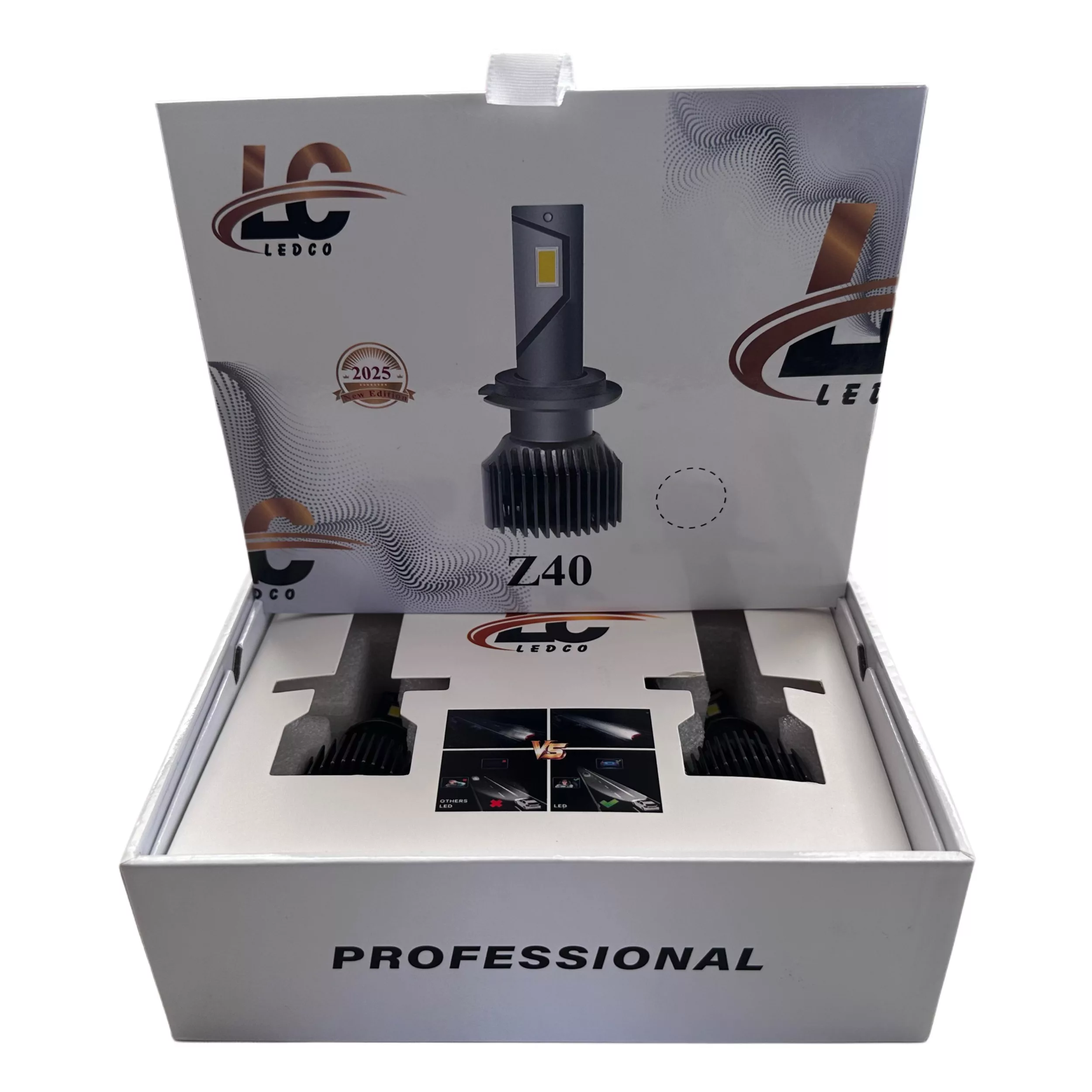 لامپ هدلایت خودرو لدکو مدل Z40 پایه H4 بسته دو عددی