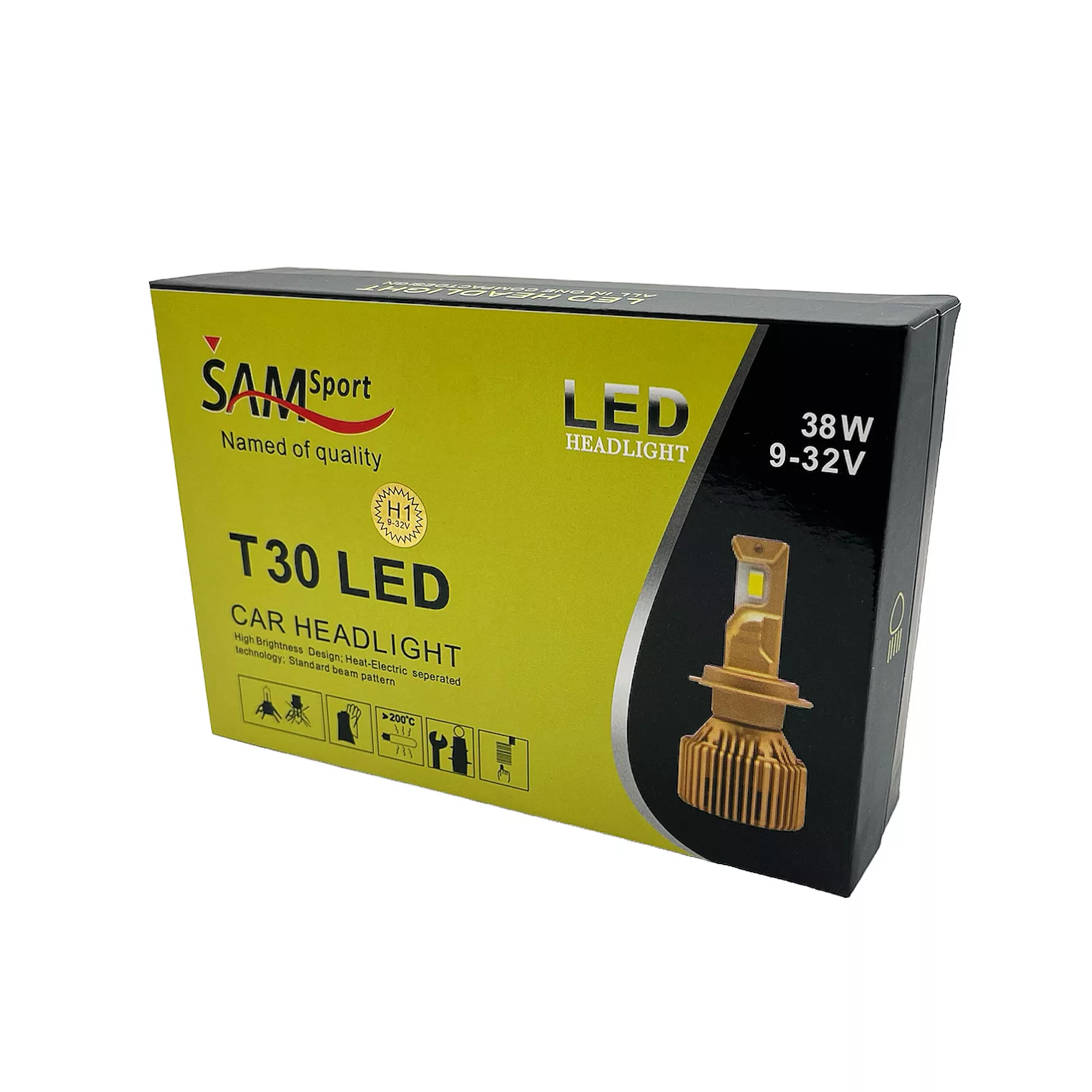 هدلایت لامپ خودرو سام مدل SAM T30 پایه H1 بسته دو عددی