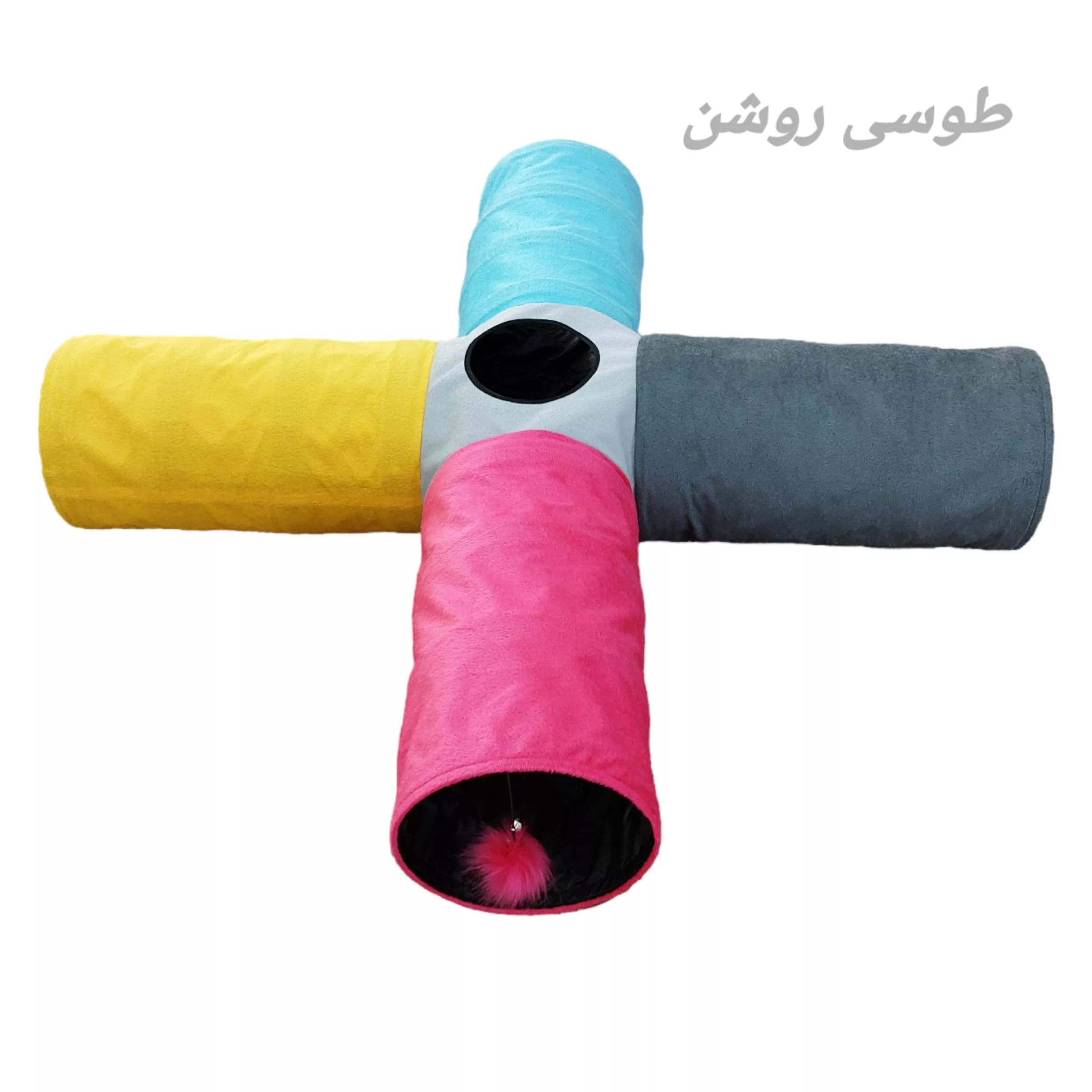 اسباب بازی گربه آدریاناپت کو مدل تونل چهار کانال طرح بلند رنگارنگ