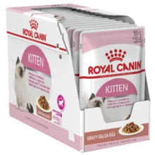 پوچ گربه رویال کنین مدل Kitten gravy وزن 1020 گرم بسته 12 عددی