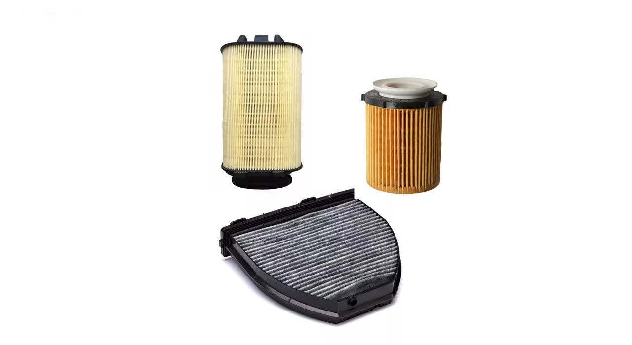 فیلتر روغن خودرو مرسدس بنز مدل W212 مناسب برای مرسدس بنز E250 به همراه فیلتر هوا و فیلتر کابین