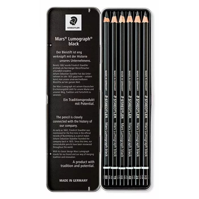 مداد طراحی استدلر مدل MARS LUMOGRAPH مجموعه 6 عددی