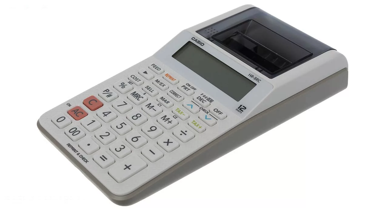 ماشین حساب کاسیو مدل HR-8RC-BK