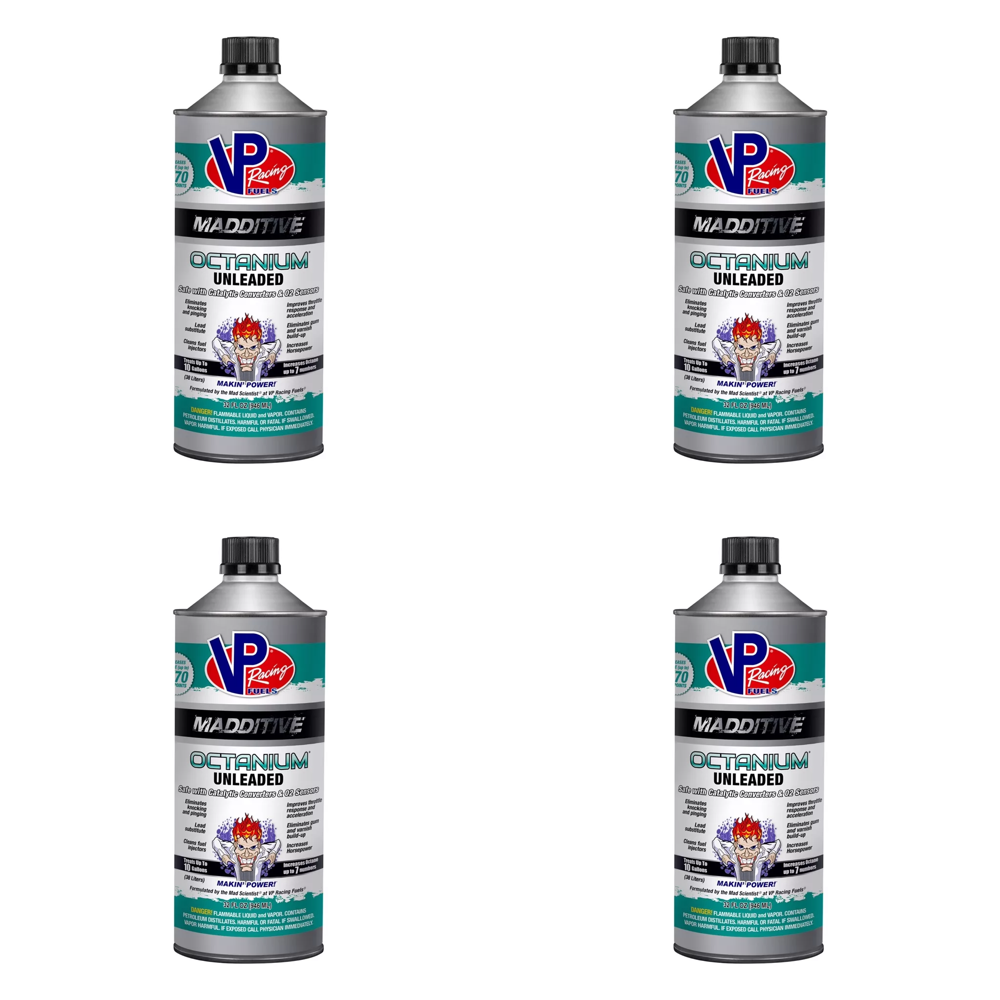 اکتان بوستر وی پی رِیسینگ فیولز مدل Madditive Unleaded حجم 946 میلی لیتر مجموعه 4 عددی