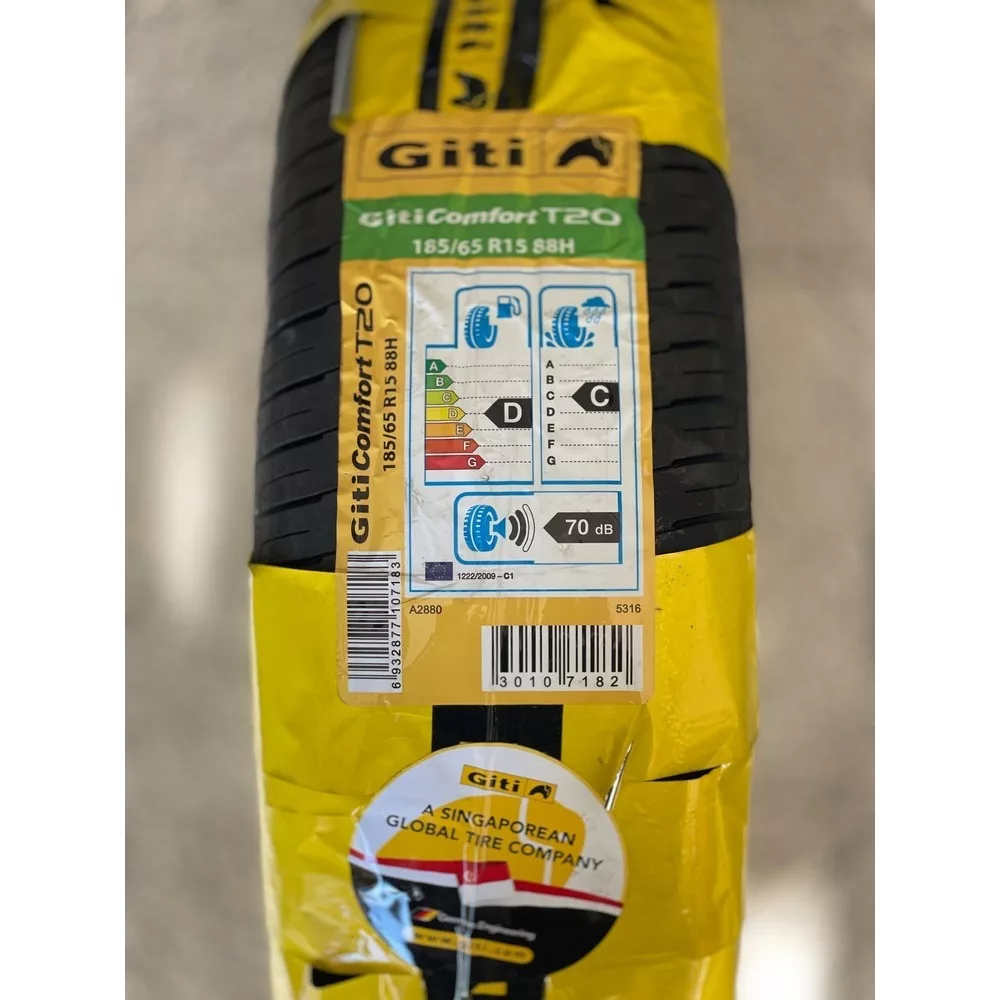 لاستیک خودرو جی تی مدل GITICOMFORT T20 سایز 185/65/15- دو حلقه