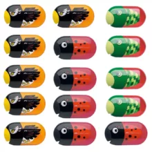 تراش فابر کاستل مدل ۲ سوراخ پاک کن دار طرح حیوانات