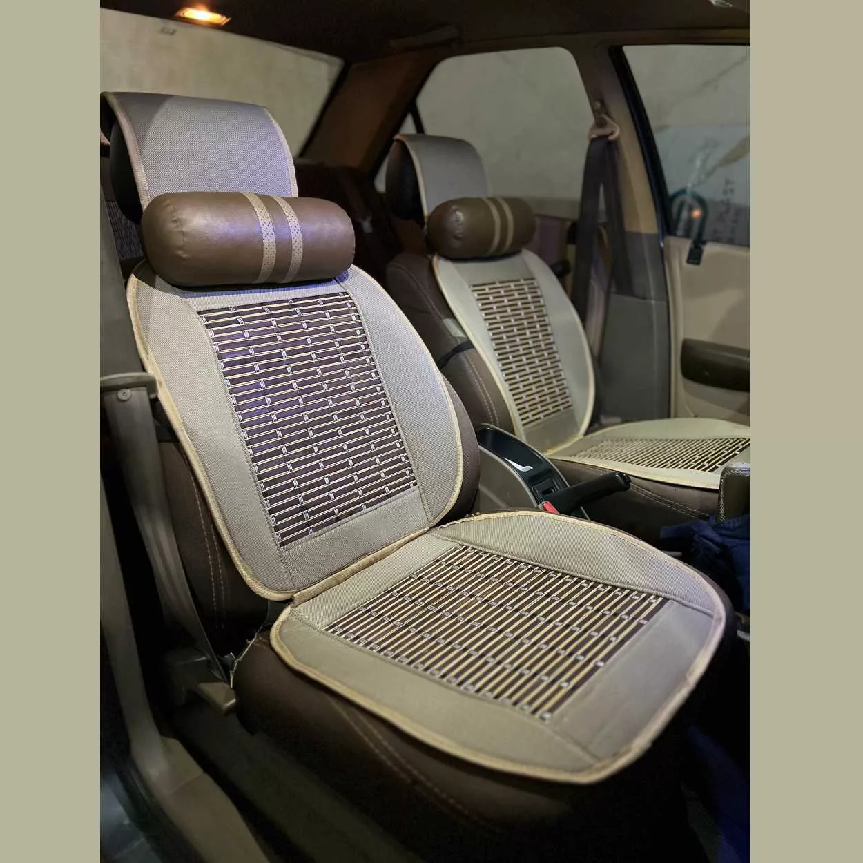 پشتی صندلی خودرو مدل عرقگیر حصیری مجموعه 2 عددی