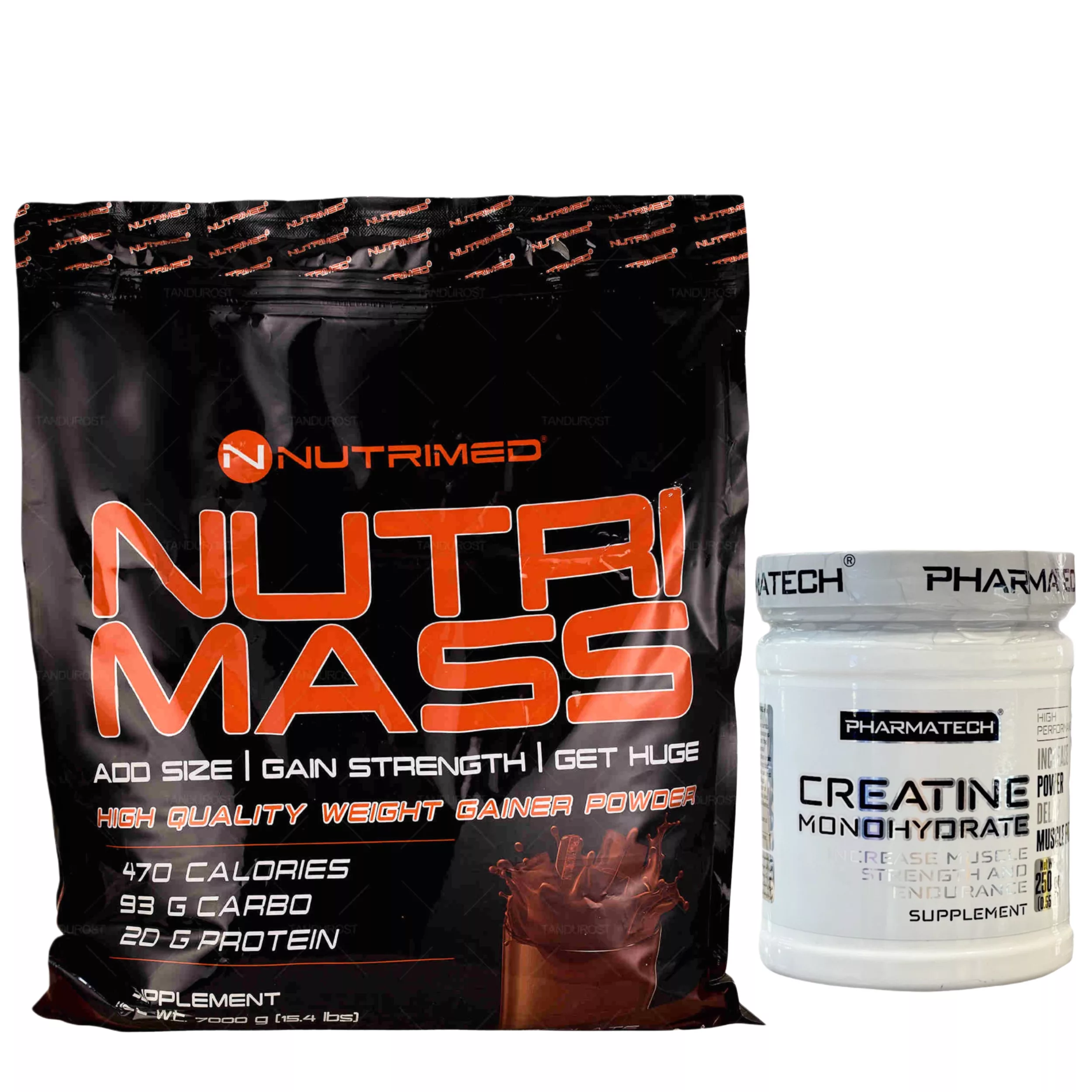 پودر نوتری مس نوتریمد -7 کیلوگرم به همراه پور کراتین مونوهیدرات فارماتک-۲۵۰ گرم