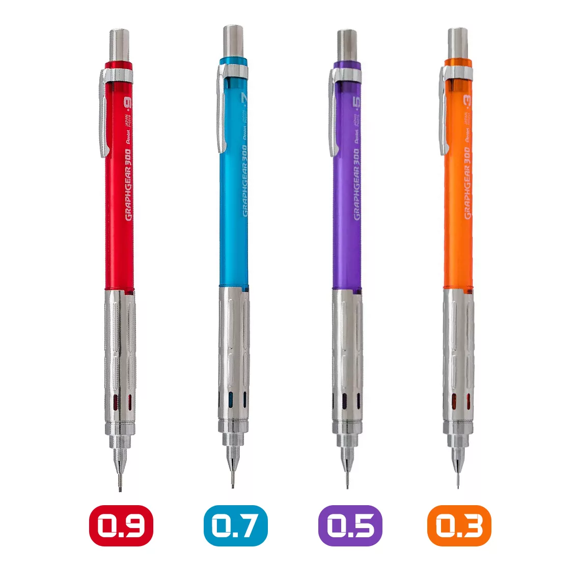 مداد نوکی پنتل مدل GraphGear 300 مجموعه 4 عددی