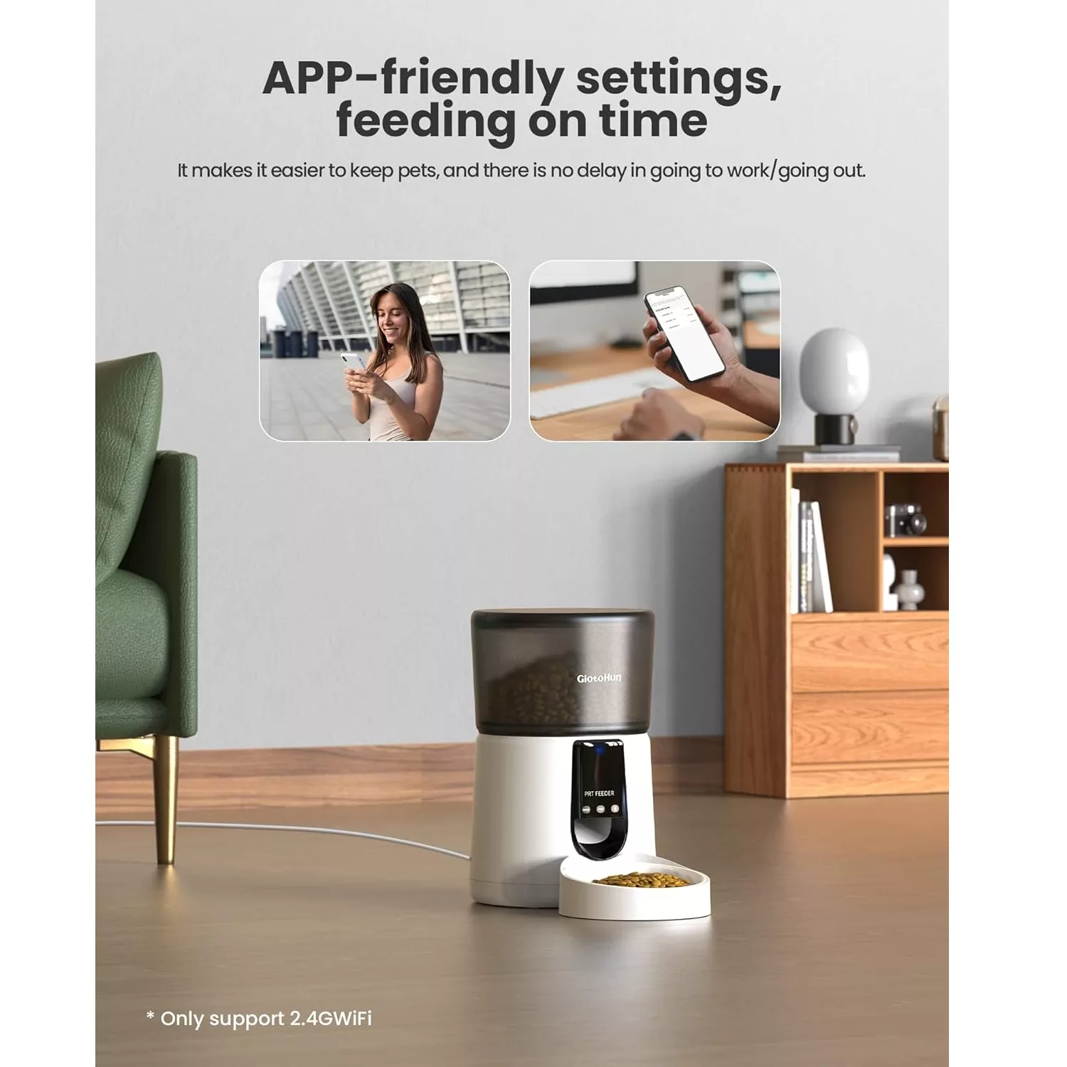 ظرف غذای هوشمند حیوانات خانگی گیوتون مدل pf31