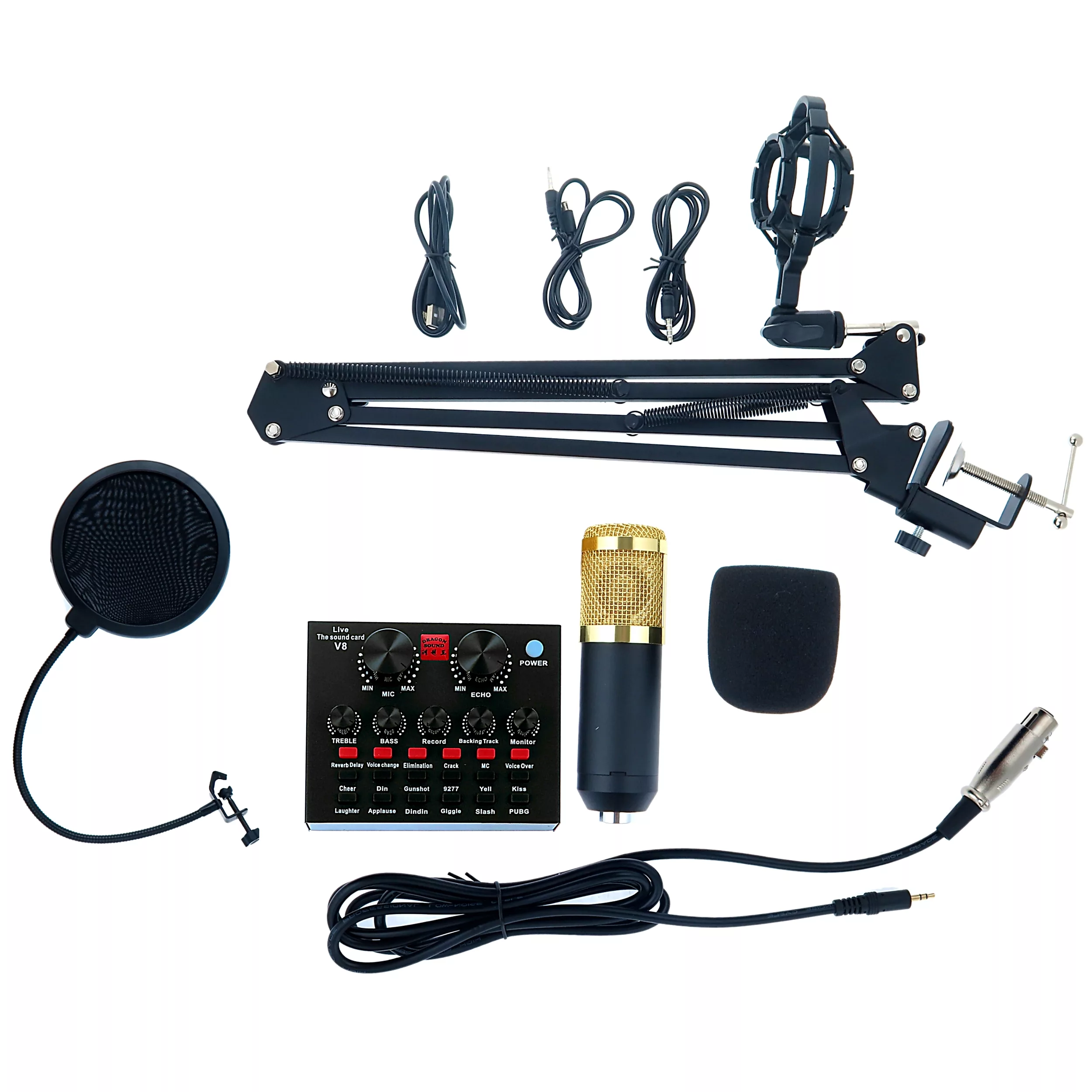 میکروفن استودیویی دراگون ساند مدل BM800 به همراه کارت صدا